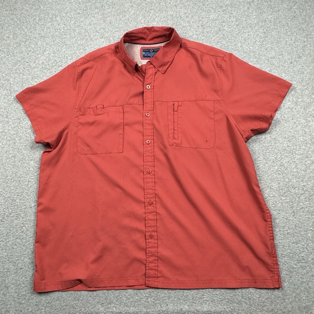 XCaster Outdoor Vented Fishing Shirt Men's‎ XXL UPF + Sun Protection Coral Red